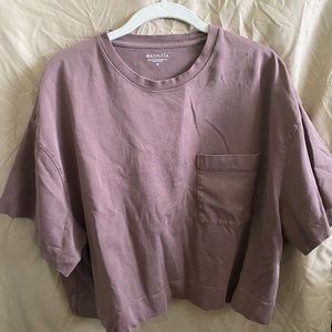 Athleta Women's Organic Rugby Boxy Crop Tee Size M